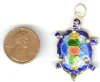 1 35x21mm Blue Cloisonné Turtle Pendant